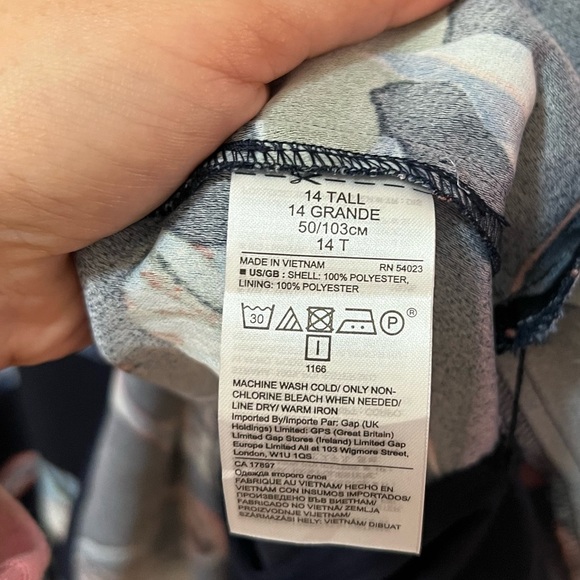 Banana Republic Floral Fit & Flare Leaf Dress – Size 14 Tall Layered Skirt - Picture 5 of 8